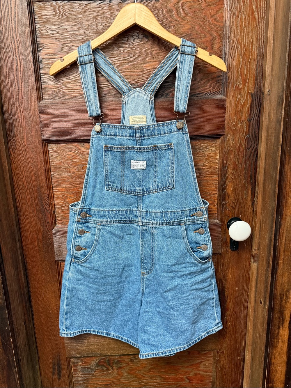 Levi's Light Blue Denim Overall Shorts